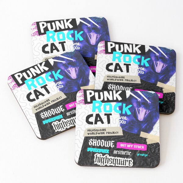 Item preview, Punk Rock Cat Laser Eyes Illustration designed and sold by HIGHSQUARE.