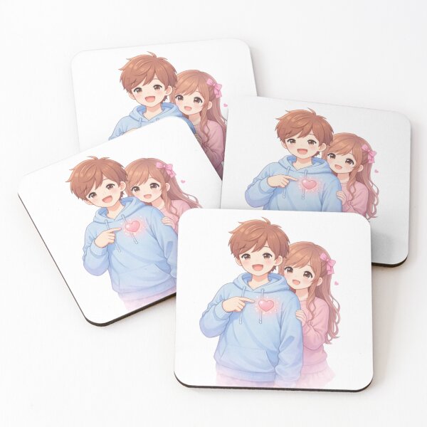 Item preview, Cute Kawaii Anime Couple – Sweet Valentine Love Illustration designed and sold by MysticPurpleHue.
