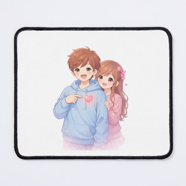 Item preview, Cute Kawaii Anime Couple – Sweet Valentine Love Illustration designed and sold by MysticPurpleHue.