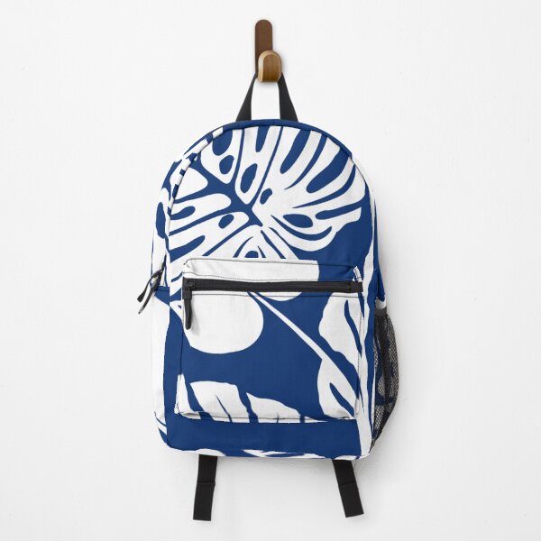 Item preview, White Monstera Leaf Art – Minimal Botanical Wall Decor in Navy Blue designed and sold by sana designer.