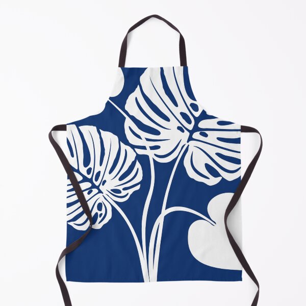 Item preview, White Monstera Leaf Art – Minimal Botanical Wall Decor in Navy Blue designed and sold by sana designer.