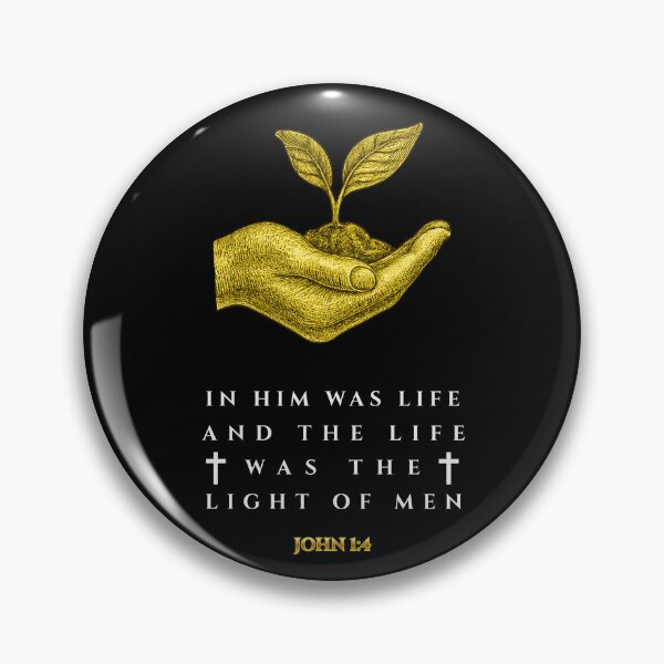Item preview, John 1:4 Gold Plant Life Bible Verse designed and sold by Clothed in Scripture.