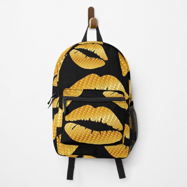 Item preview, Golden lips on black designed and sold by Yamy Morrell Art and Design.