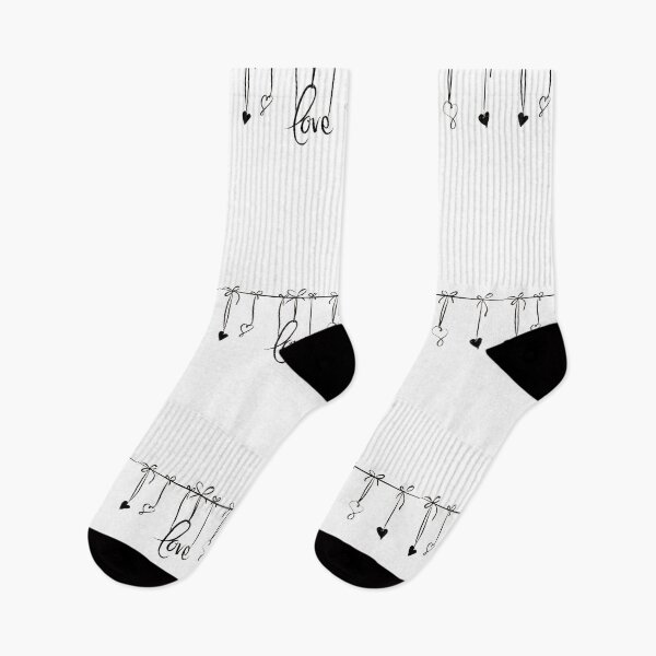 Item preview, Minimalist Love Line Art with Hanging Hearts designed and sold by sky11PP.
