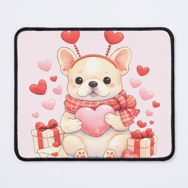 Item preview, Adorable Frenchie Dog Valentine With Hearts and Gifts - Love You designed and sold by Blemenowo.