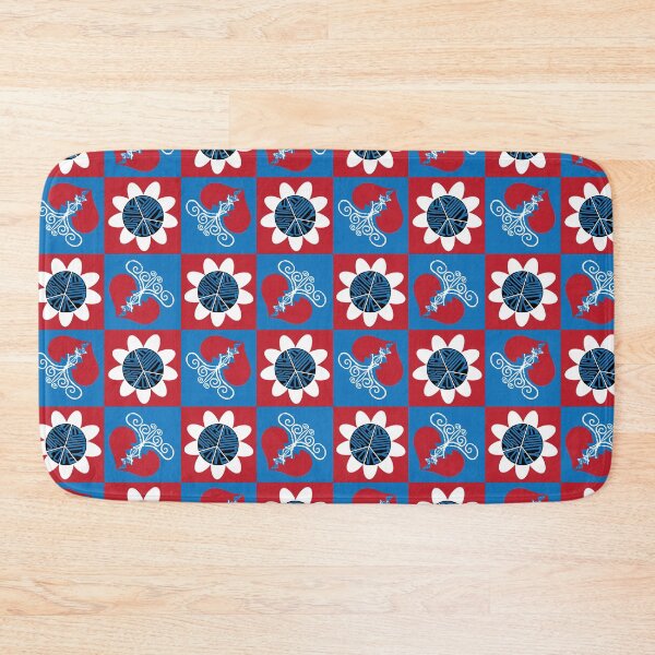 Item preview, Red Blue Black White Peace Love Justice Equity Flower & Broken Hearts on Checkered designed and sold by Digitalmyth's Designs.