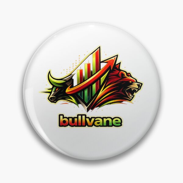 Item preview, Bullvane Trading Logo Sticker | Bull vs Bear Stock Market Chart designed and sold by QuirkyCartel.