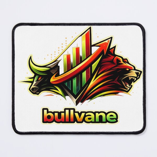 Item preview, Bullvane Trading Logo Sticker | Bull vs Bear Stock Market Chart designed and sold by QuirkyCartel.