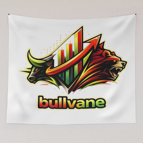 Item preview, Bullvane Trading Logo Sticker | Bull vs Bear Stock Market Chart designed and sold by QuirkyCartel.