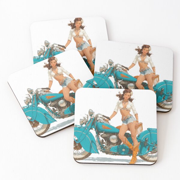 Item preview, Vintage Motorcycle Pin-Up designed and sold by paulosully.