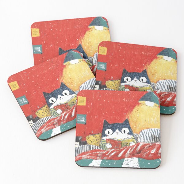 Item preview, Cozy Cat Reading in Bed designed and sold by Dusk Atelier.