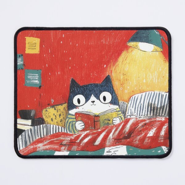 Item preview, Cozy Cat Reading in Bed designed and sold by Dusk Atelier.