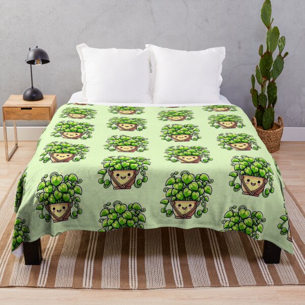 Item preview, Kawaii Hanging Pothos Plant - Happy Houseplant Character designed and sold by GREENZ0NE.