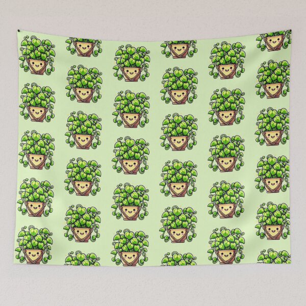 Item preview, Kawaii Hanging Pothos Plant - Happy Houseplant Character designed and sold by GREENZ0NE.