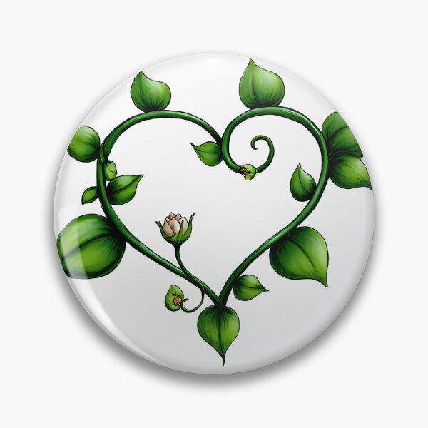 Item preview, Green Vine Heart Rosebud Saint Valentine's Day - Gothic Romantic Nature Love Art Print designed and sold by DesignArtist.ia.
