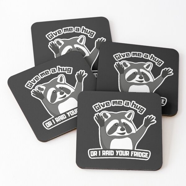 Item preview, Give Me a Hug or I Raid Your Fridge — Cute Raccoon Cartoon designed and sold by p-frosty-design.