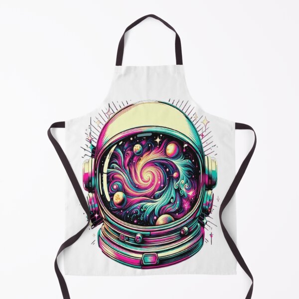Item preview, Lost in Thought - Surreal Retro Astronaut Helmet Galaxy designed and sold by RetroRascalStudio.