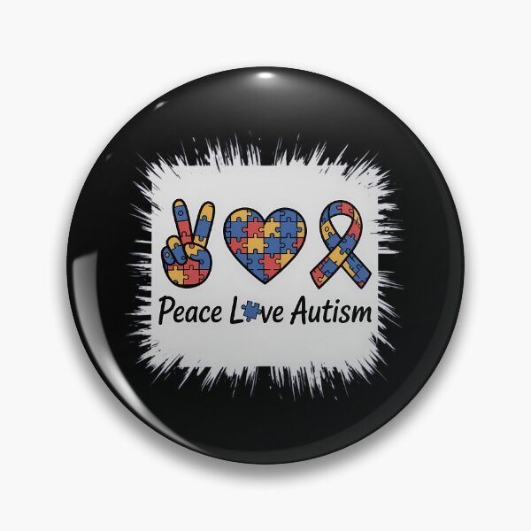 Item preview, Autism Awareness Peace Love Autism Puzzle Ribbon Bleached designed and sold by tiekanamac.
