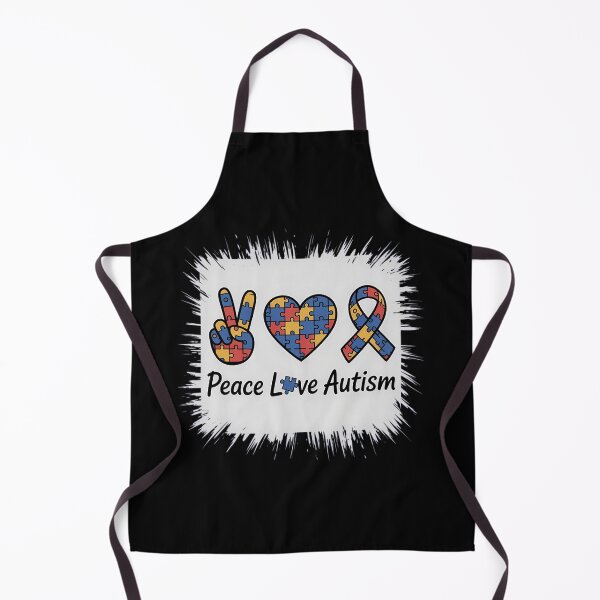 Item preview, Autism Awareness Peace Love Autism Puzzle Ribbon Bleached designed and sold by tiekanamac.