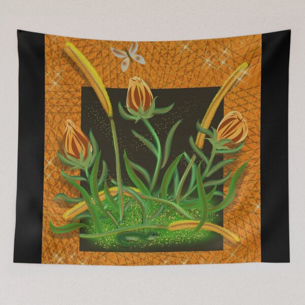 Item preview, Flowers in the Wall, Orange designed and sold by Nightflyer Art.