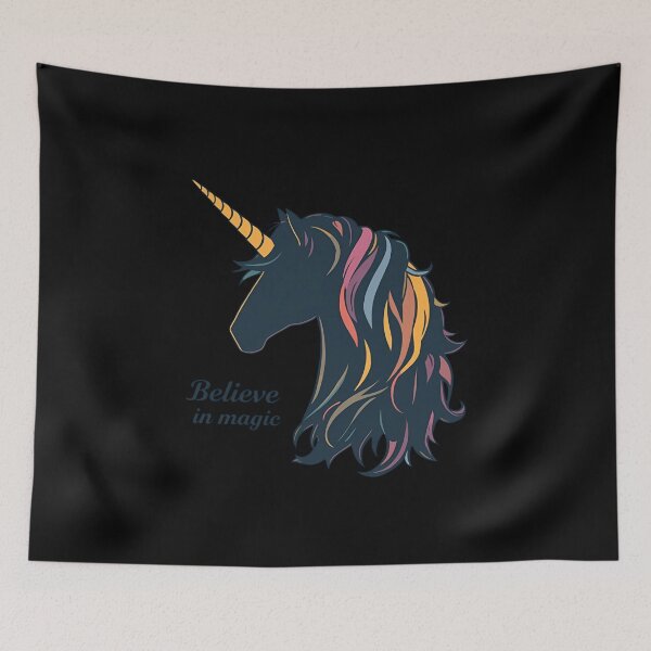 Item preview, Unicorn silhouette with rainbow. Believe in Magic 2 designed and sold by Neon G.
