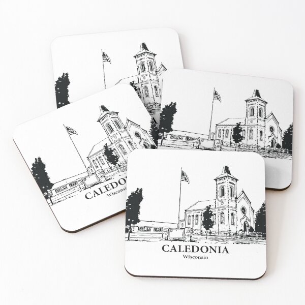 Item preview, Caledonia WI - Ink Cityscape Illustration designed and sold by Lakeric Cityscapes.