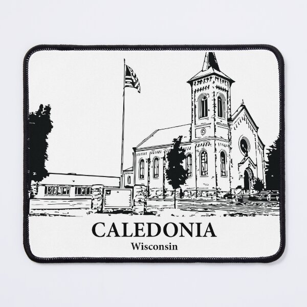 Item preview, Caledonia WI - Ink Cityscape Illustration designed and sold by Lakeric Cityscapes.