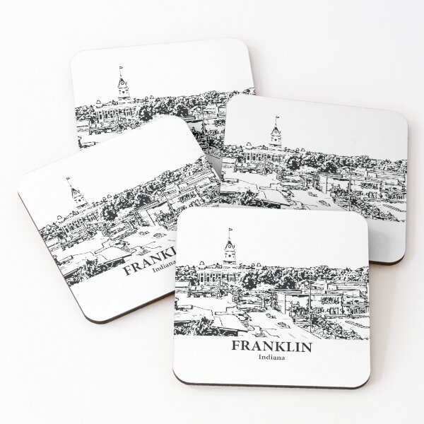 Item preview, Franklin IN - Ink Cityscape Illustration designed and sold by Lakeric Cityscapes.