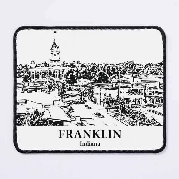 Item preview, Franklin, IN - Ilustración de paisaje urbano en tinta designed and sold by Lakeric Cityscapes.