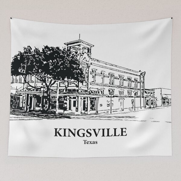 Item preview, Kingsville TX - Ink Cityscape Illustration designed and sold by Lakeric.