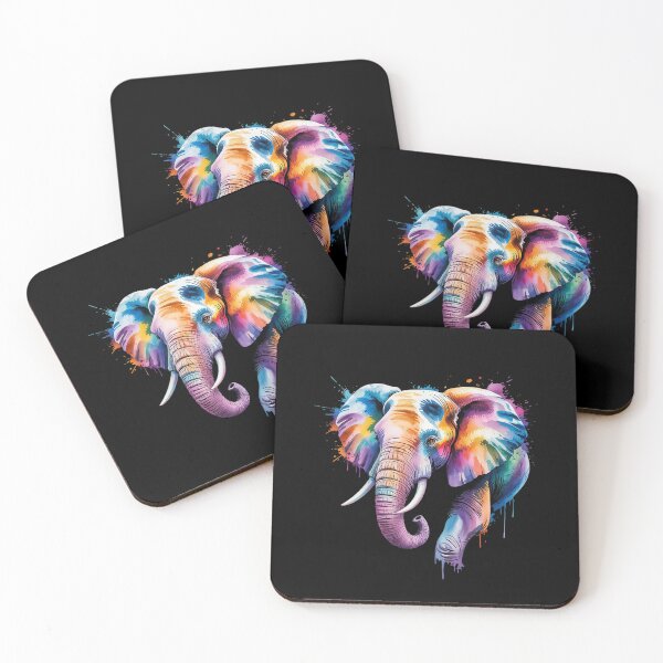 Item preview, Elephant Artwork Colorful Splash Portrait Wildlife Nature designed and sold by joyouartArt.