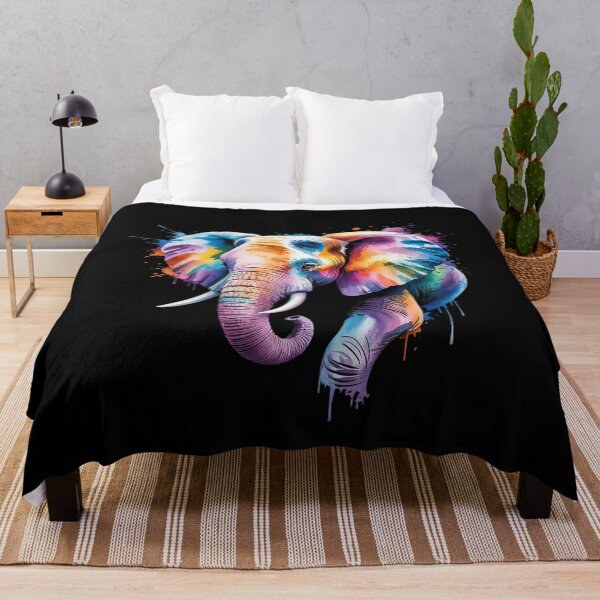Item preview, Elephant Artwork Colorful Splash Portrait Wildlife Nature designed and sold by joyouartArt.
