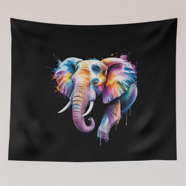 Item preview, Elephant Artwork Colorful Splash Portrait Wildlife Nature designed and sold by joyouartArt.