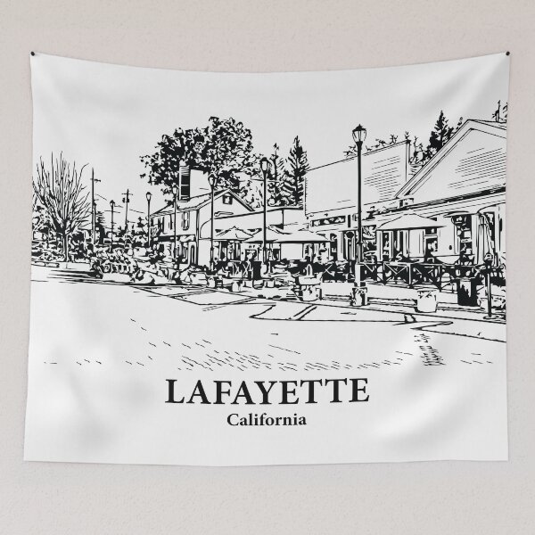 Item preview, Lafayette CA - Ink Cityscape Illustration designed and sold by Lakeric Cityscapes.