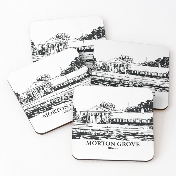 Item preview, Morton Grove IL - Ink Cityscape Illustration designed and sold by Lakeric Cityscapes.