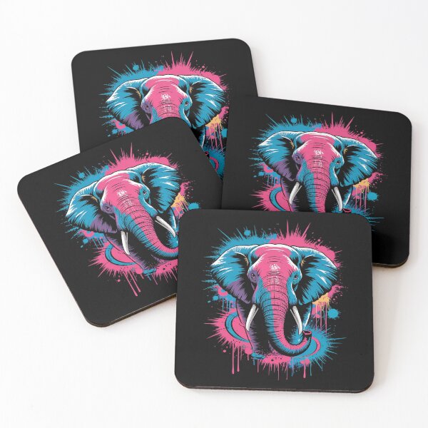 Item preview, Elephant Colorful Artwork Floral Splash Wildlife Nature designed and sold by angolinnArt.