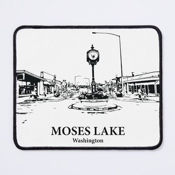Item preview, Moses Lake WA - Ink Cityscape Illustration designed and sold by Lakeric Cityscapes.