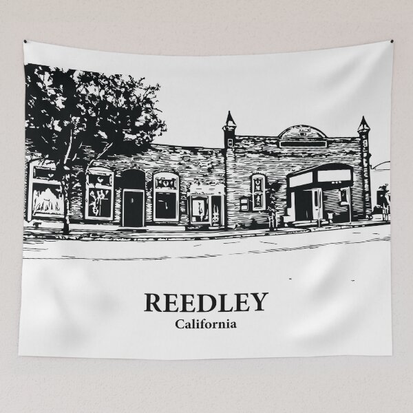 Item preview, Reedley CA - Ink Cityscape Illustration designed and sold by Lakeric Cityscapes.