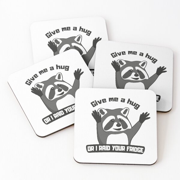 Item preview, Give Me a Hug or I Raid Your Fridge — Cute Raccoon Cartoon designed and sold by p-frosty-design.