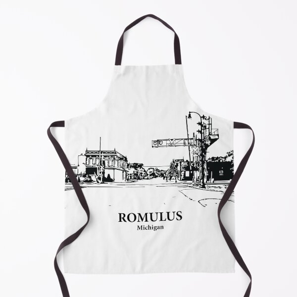 Item preview, Romulus MI - Ink Cityscape Illustration designed and sold by Lakeric Cityscapes.