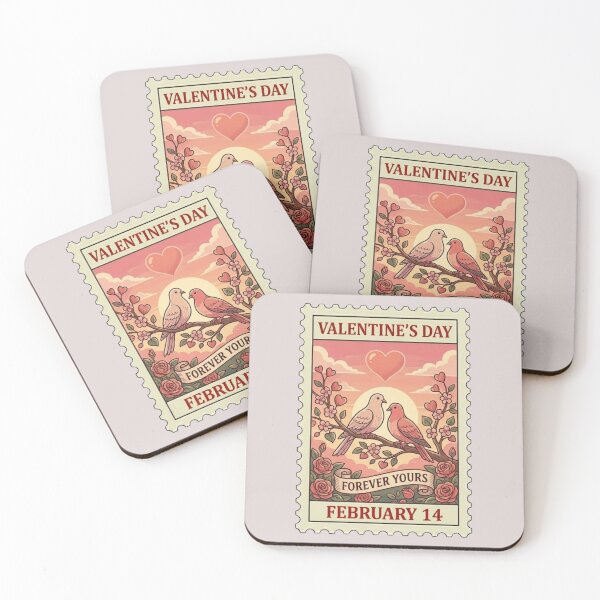 Item preview, Valentine’s Day Vintage Love Birds Postage Stamp designed and sold by allaboutstamps.