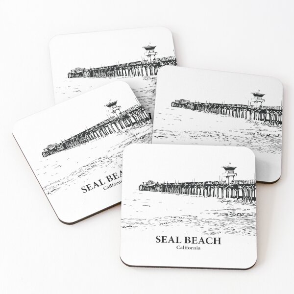 Item preview, Seal Beach CA - Ink Cityscape Illustration designed and sold by Lakeric Cityscapes.