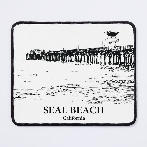 Item preview, Seal Beach CA - Ink Cityscape Illustration designed and sold by Lakeric.