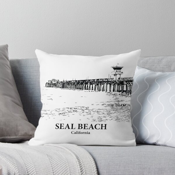 Item preview, Seal Beach CA - Ink Cityscape Illustration designed and sold by Lakeric Cityscapes.