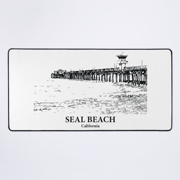 Item preview, Seal Beach CA - Ink Cityscape Illustration designed and sold by Lakeric Cityscapes.