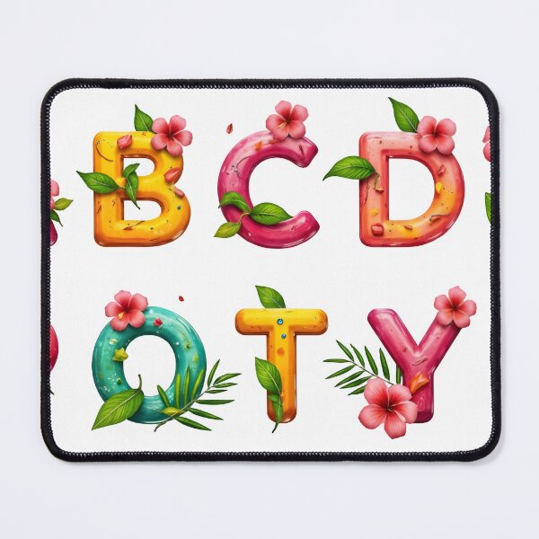 Item preview, Colorful floral alphabet letters with leaves and flowers designed and sold by Creative88Art.