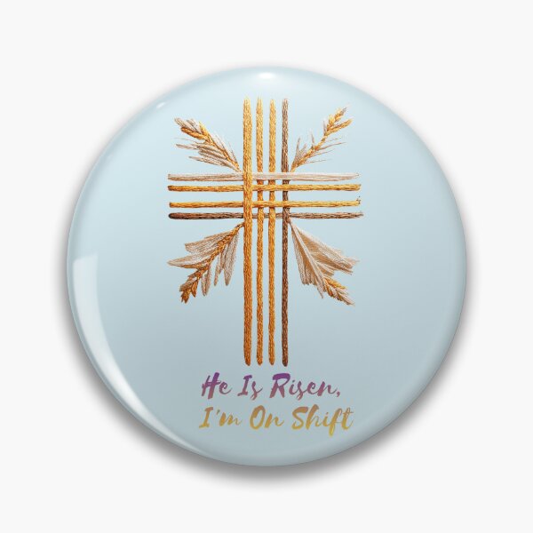 Item preview, He Is Risen Easter Cross Wheat Embroidery Design designed and sold by Anastasiia Yurevych.