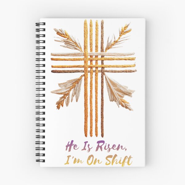 Item preview, He Is Risen Easter Cross Wheat Embroidery Design designed and sold by Anastasiia Yurevych.