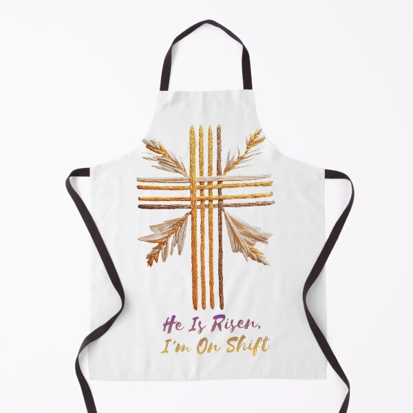 Item preview, He Is Risen Easter Cross Wheat Embroidery Design designed and sold by Anastasiia Yurevych.