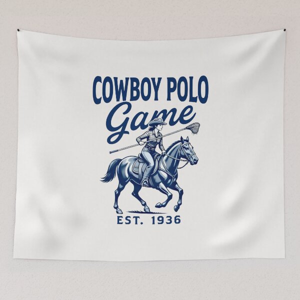 Item preview, Vintage Cowboy Polo Game EST 1936 - Western Equestrian Art designed and sold by SplashTastic.